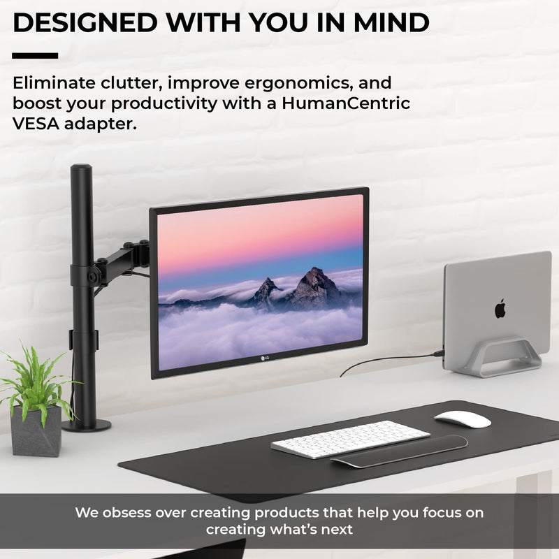 [Australia - AusPower] - HumanCentric VESA Mount Adapter for LG Monitors 24MP58VQ, 24MP58VQ-P, 24MP59HT, 24MP59HT-P, and 24MP60VQ, VESA Adapter Bracket Mounts Monitor to VESA Stand, Arm or Desk Mount with 75x75 or 100x100 mm 