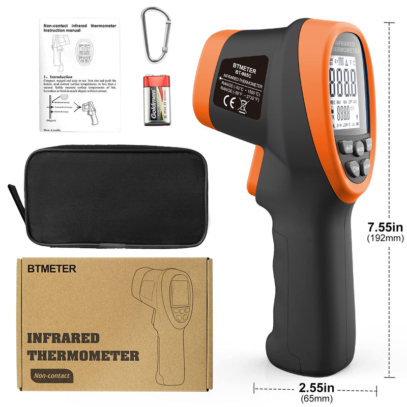 [Australia - AusPower] - Infrared Thermometer Gun - BTMETER 985C Non Contact 16:1 IR Laser Temperature Gun Digital Instant Read -50℃~800℃(-58℉~1472℉) for Food Cooking Kitchen Grilling HAVC(NOT for Human Temp Test) 