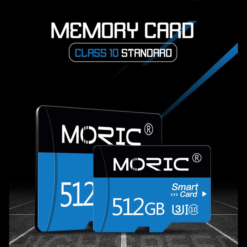 [Australia - AusPower] - 512GB Micro SD Card High Speed SD Card Class 10 Memory Card with Adapter for Smartphone Surveillance Camera Tablet Computers 