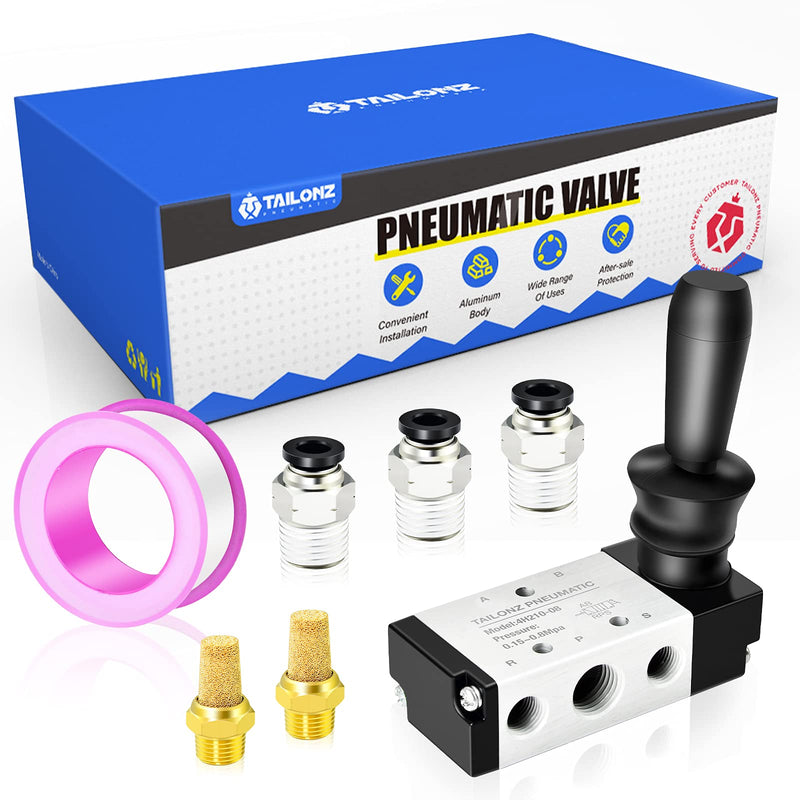 [Australia - AusPower] - TAILONZ PNEUMATIC 1/4"NPT 5 Way 2 Postion Air Hand Lever Operated Valve Pneumatic Solenoid Valve Manual Control Push-Pull 4H210-08 