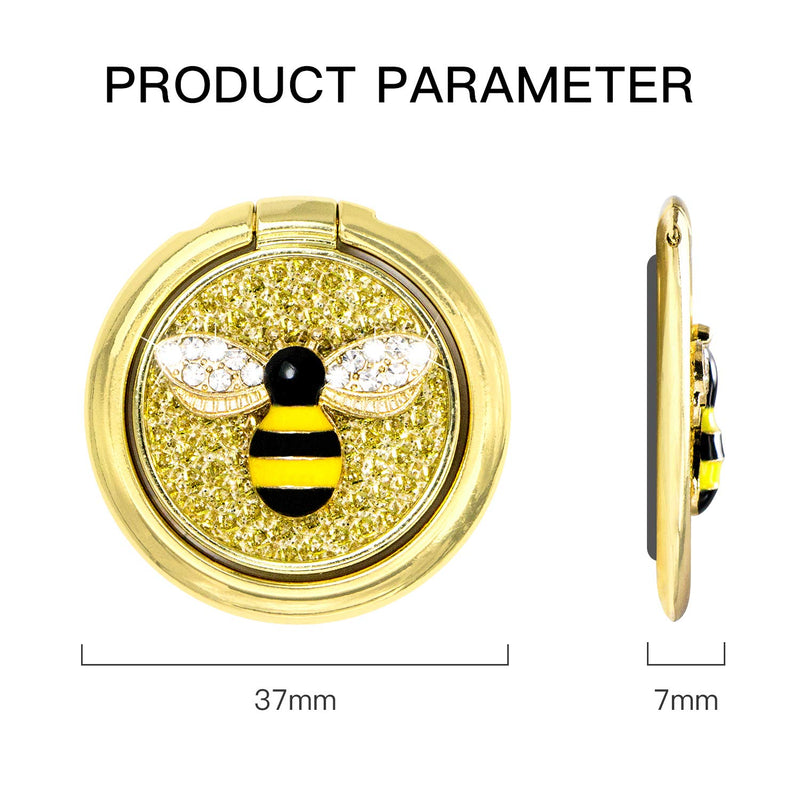 [Australia - AusPower] - YINHEXI Phone Ring Holder Finger Kickstand, Cell Phone Ring Holder Finger Grip 360 Degree Rotation, with Crystal Stone Enamel Bee (Gold) Gold 