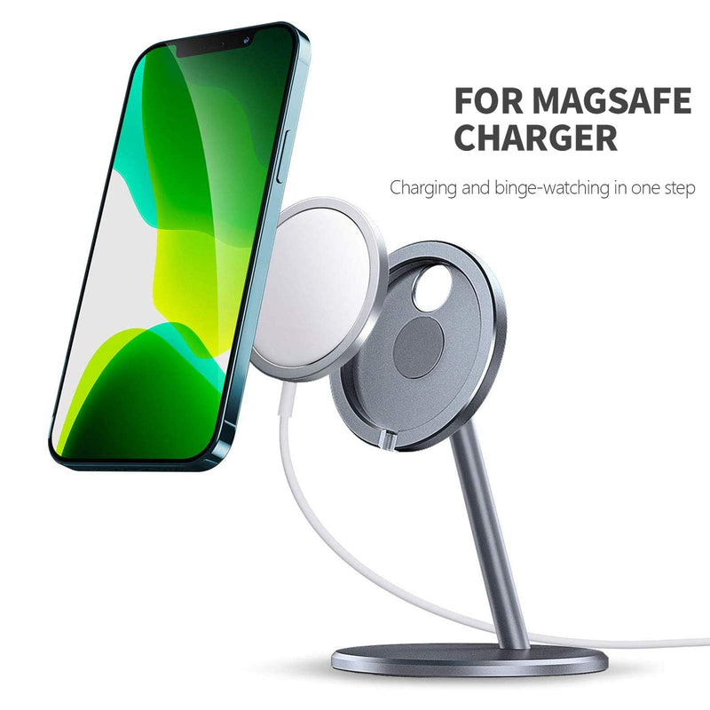 [Australia - AusPower] - Poitcto Aluminum Phone Stand Compatible with MagSafe Charger (Gray) Gray 