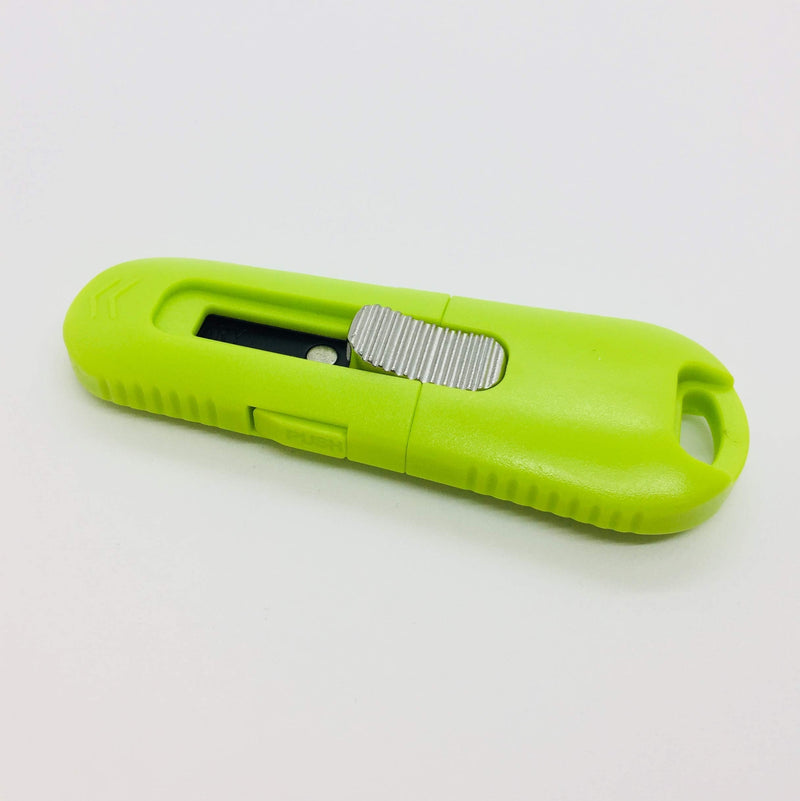 [Australia - AusPower] - CANARY Box Cutter Auto Retractable Blade, Safety Box Opener Tool [Non-Stick Fluorine Coating Blade], Made in Japan, Green (DC-20F-1) 