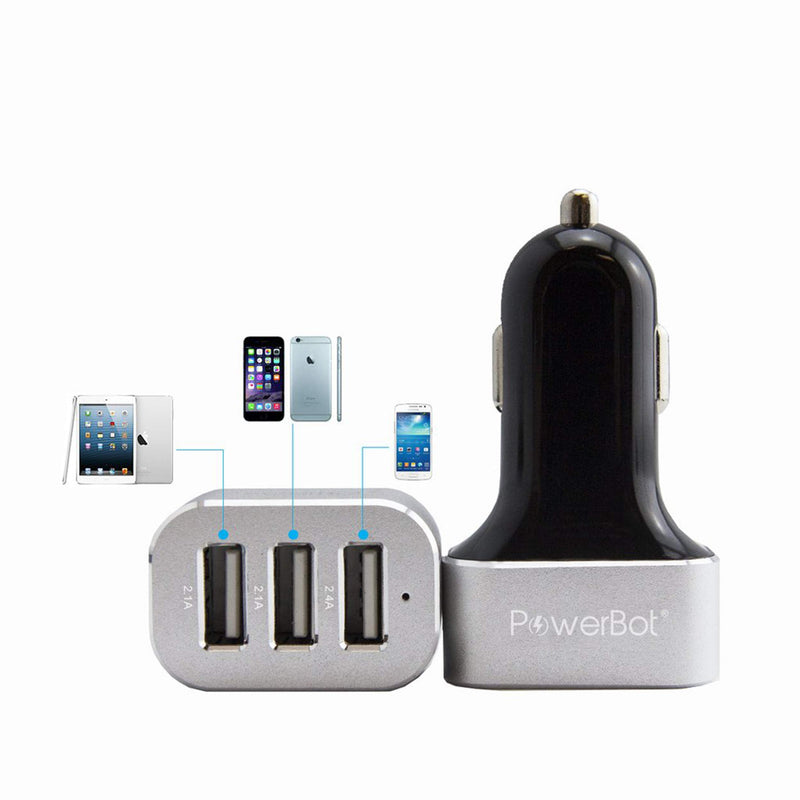 [Australia - AusPower] - PowerBot PB510 5.1A 25W Ultra High-Performance 3Port Smart Travel Rapid Charger High-Speed USB Cigarette Lighter Socket Port Adapter w/SmartIC Technology for Tablets, Android, Smartphones and More 