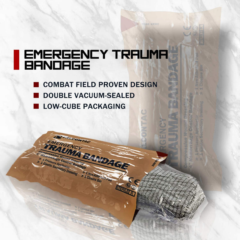 [Australia - AusPower] - FalconTac Israeli 6 Inch Emergency Compression Bandage Wound Trauma Dressing Double-Vacuum Sterile Packaging 5 