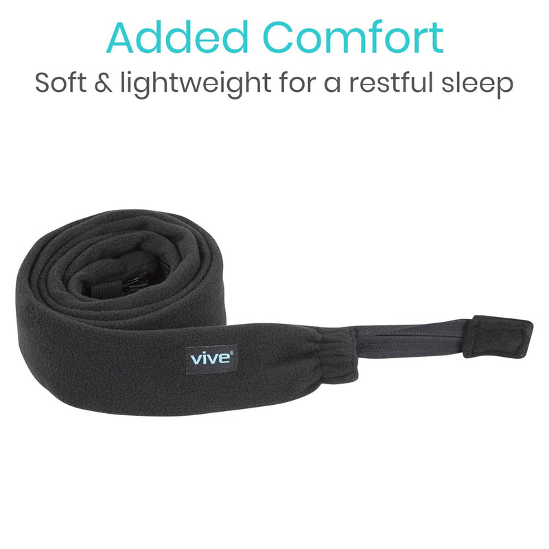 [Australia - AusPower] - Vive CPAP Hose Cover (6 Feet) - Tubing Accessories - Fits BiPAP Machines, Slimline Tubes - Soft Fleece Insulator - Prevents Condensation and Noise - Pet Protection Zipper Wrap - Sleep Mask Accessory 6 Foot (Pack of 1) Black 