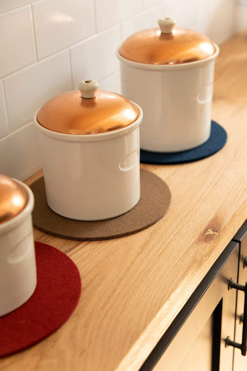 [Australia - AusPower] - Graf Lantz Trivet - Heat Protective 100% Merino Wool Felt - Great for Skillets & Sizzling Dishes (8 inch, Charcoal) 8 inch 