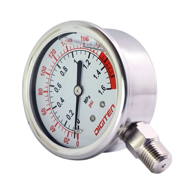 [Australia - AusPower] - DIGITEN Water Pressure Gauge Meter 0-1.6MPa 0-220psi 1/4" f Reverse Osmosis System Pump¡­ 