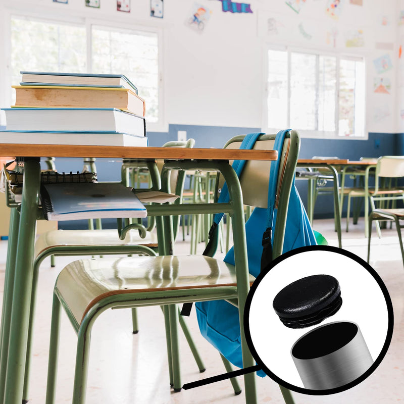 [Australia - AusPower] - Prescott Plastics 1 1/2 Inch Round Plastic Plug Insert (4 Pack), Black End Cap for Metal Tubing, Fences, Glide Protection for Chairs and Furniture 4 Pack 