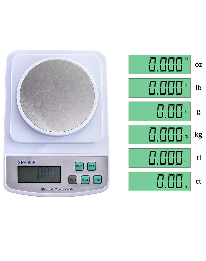 [Australia - AusPower] - QWORK Digital Lab Scale, 500g x 0.01g, High Precision Laboratory Analytical Balance Scale, LCD Display, Compact Bench Scale Accuracy Weighs Grams, Carats, Ounces, Pounds 