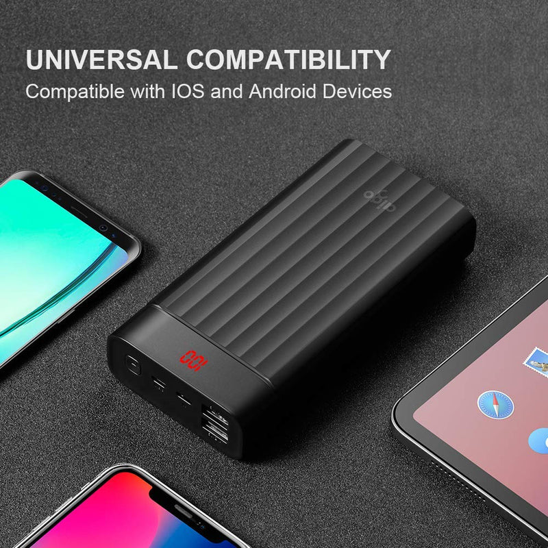 [Australia - AusPower] - Portable Charger 20000mAh,Aigo Power Bank High Capacity External Battery Pack with Dual USB Port and LCD Display for iPhone,Samsung Galaxy,Nintendo and More 