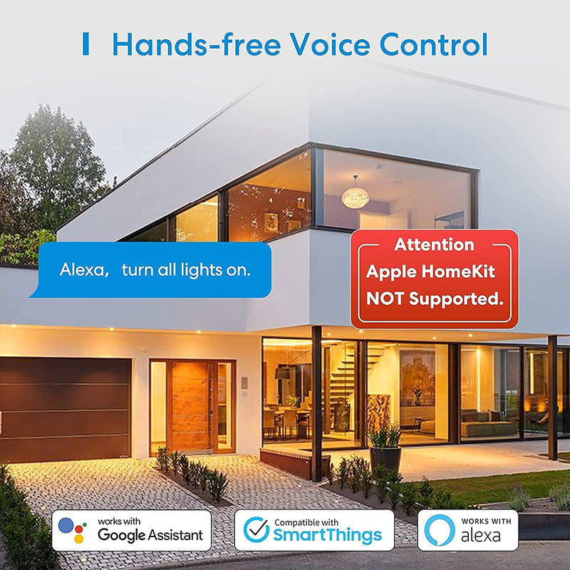 [Australia - AusPower] - meross Single Pole Smart Switch, 2.4GHz Wi-Fi Light Switch Compatible with Alexa and SmartThings, Requires Neutral Wire Required, Remote Control Schedule, No Hub Required (4 Pack) 