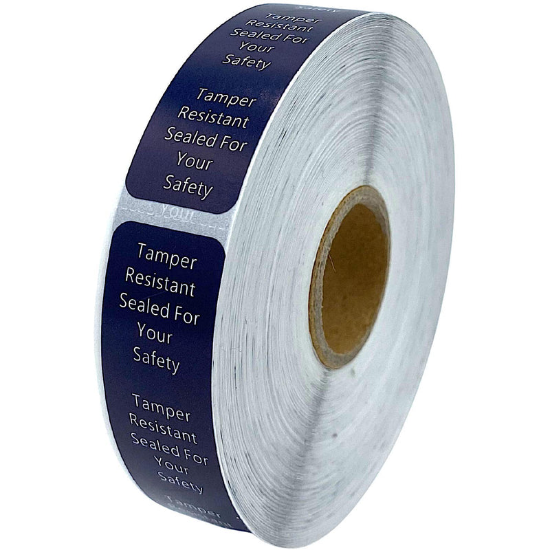 [Australia - AusPower] - Tamper Evident Labels | Sealed for Your Safety Stickers | 500 Tamper Proof Stickers | Food Stickers Help Increase Security During Delivery |(0.75 x 3.5 in) Navy Blue Tamper-evident 