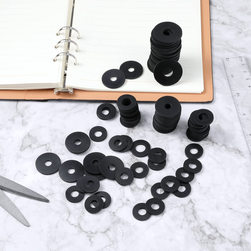 [Australia - AusPower] - AIEX 100pcs Flat Rubber Washers Assortment Kit, Rubber Washers Heavy Duty Black Rubber Grommet Vibration Damping Pads for Household Appliances Faucets Screws Bolts (4 Sizes) 