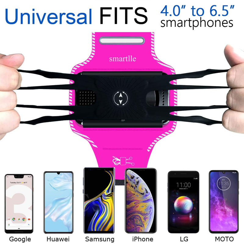 [Australia - AusPower] - Smartlle Phone Armband, 360° Rotatable Sports Armband for All Phones: iPhone 13 12 11 Mini Pro Max/XR/XS Max/X/ XS/8 7 6S Plus, Samsung Galaxy S21, LG, Moto, Pixel; for Running Workout Gym Jogging Purple 