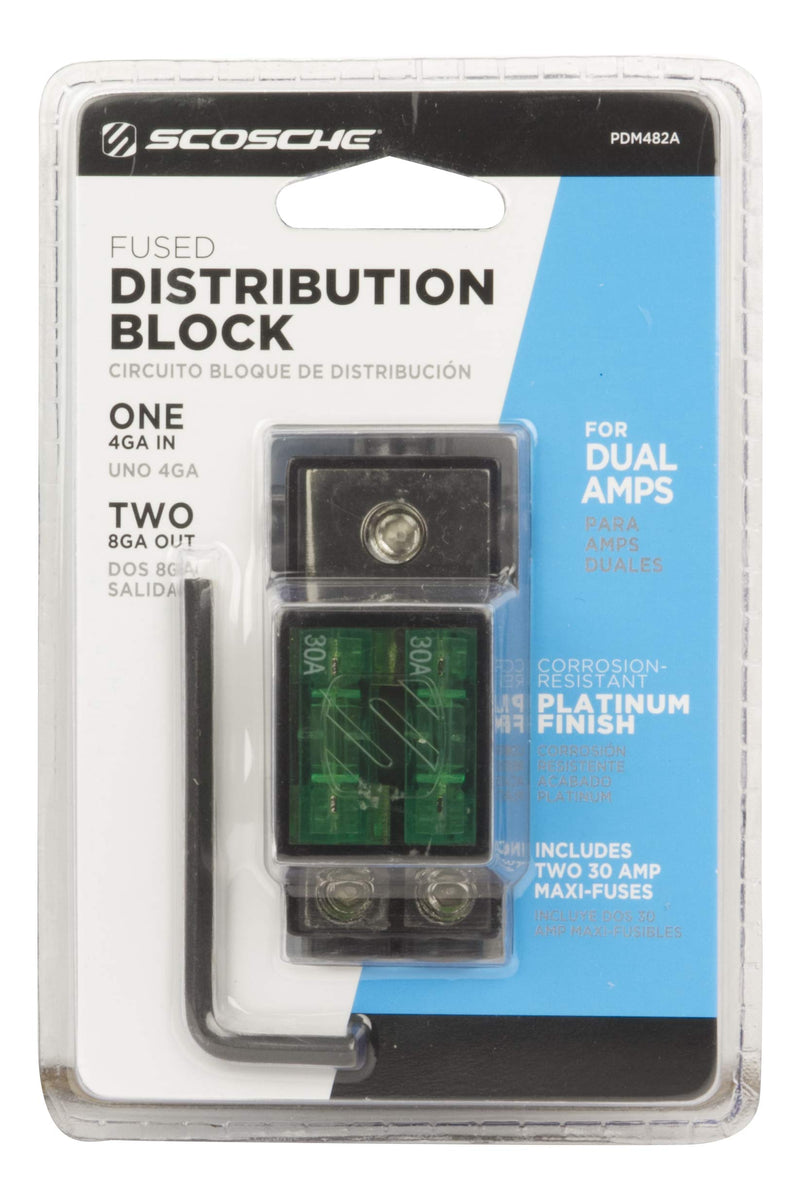 [Australia - AusPower] - SCOSCHE Single 4GA to Dual 8GA Maxi Fuse Distribution Block PDM482A 