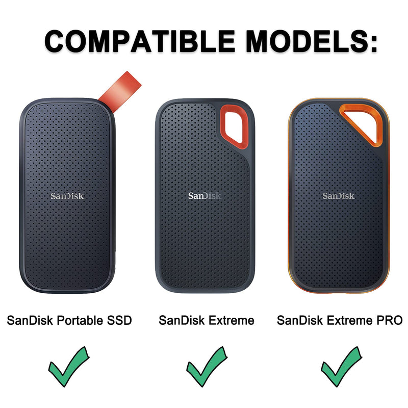 [Australia - AusPower] - Lacdo Hard Carrying Case for SanDisk Extreme Pro / SanDisk Extreme Portable External SSD 500GB 1TB 2TB 4TB USB-C Solid State Drive EVA Shockproof Water Repellent Protective Storage Travel Bag, Black 
