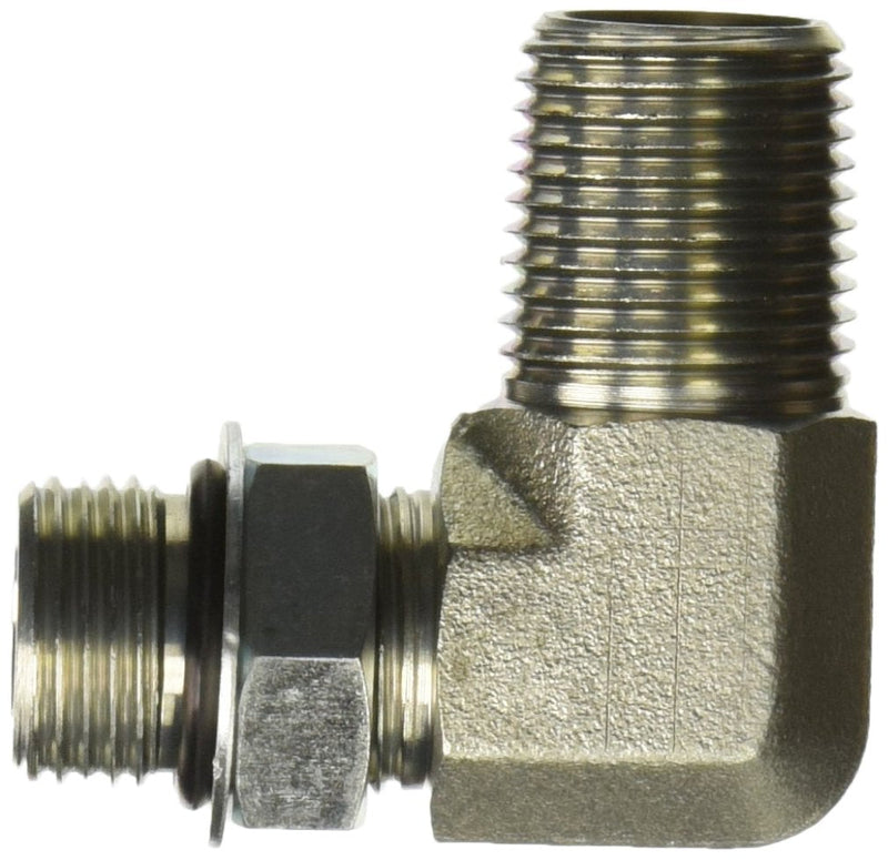 [Australia - AusPower] - Brennan Industries 6806-08-08-NWO-FG Forged Steel 90 Degree Elbow Tube Fitting, 3/4"-16 SAE ORB x 1/2"-14 NPTF Thread, 1/2" Male Adjustable O-Ring Boss x 1/2" Male NPTF 