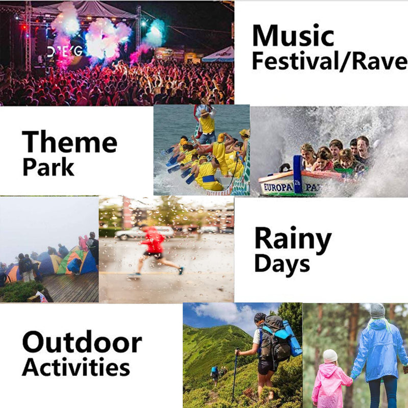[Australia - AusPower] - Rain Poncho for Adults Reusable,Women Men Portable Waterproof Raincoat Rain Jackets with Hood for Outdoor Blue 