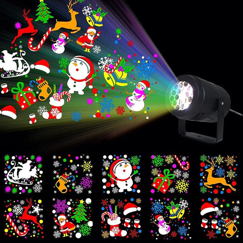 [Australia - AusPower] - Christmas Projector Lights Indoor Outdoor, 16 Patterns Led Projector Light, Christmas Decorations Lighting for Xmas Holiday Party Carnival Wedding Garden Patio 