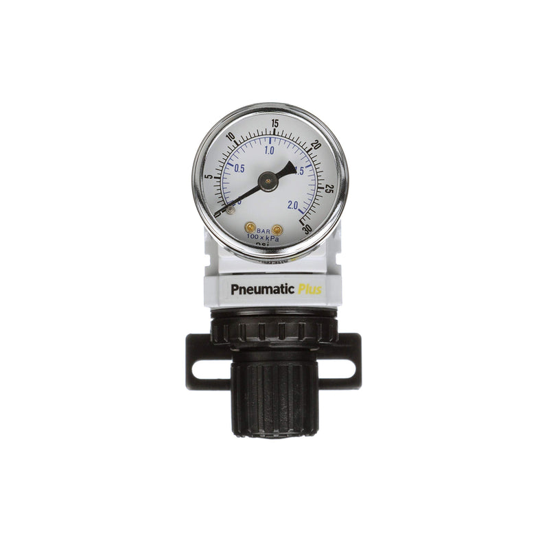 [Australia - AusPower] - PneumaticPlus PPR2-N02BG-2 Miniature Air Pressure Regulator 1/4" NPT - Gauge, Bracket, Instrument Pressure (3-30 PSI) 1/4" NPT (3-30 PSI) 