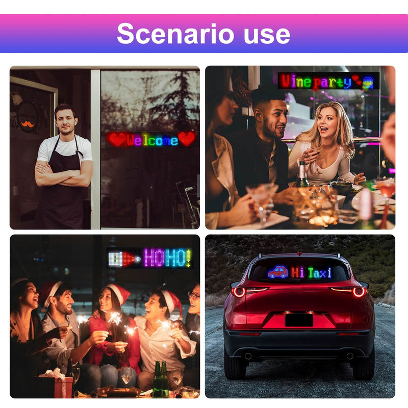 [Australia - AusPower] - GOTUS Scrolling LED Sign,Programmable Flexible LED Matrix Panel,LED Sign for Car,Bluetooth APP Control,DIY Design Text, Patterns, Animations 