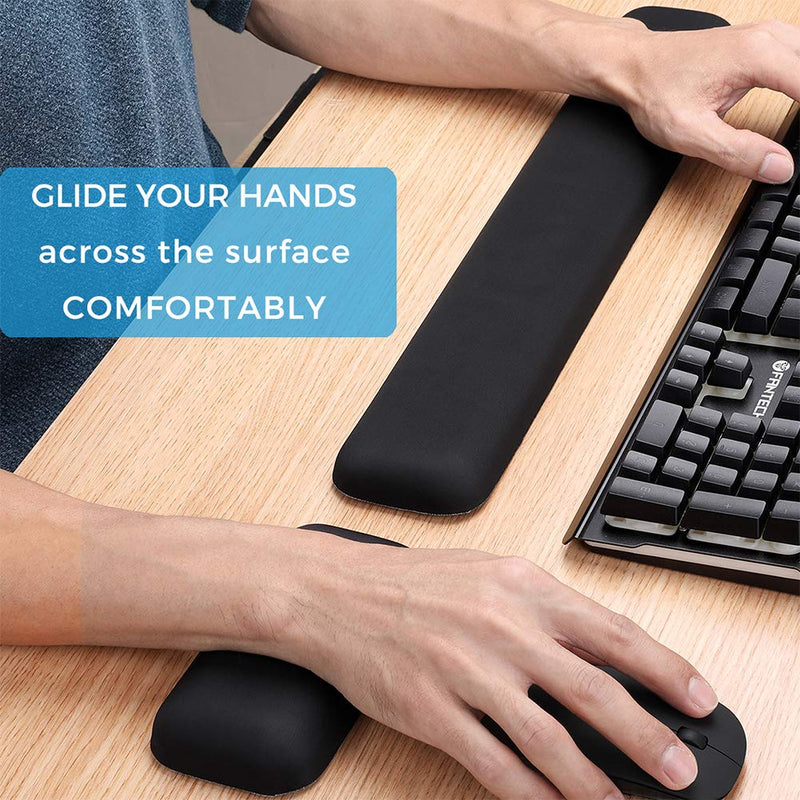 [Australia - AusPower] - Aelfox Memory Foam Keyboard Wrist Rest and Mouse Wrist Rest Set, Ergonomic Wrist Support Mouse Pad Wrist Pad - Breathable, Sweat-Absorbent, Relieve Wrist Pain for Laptop, Computer, Home, Office Keyboard+mouse Rests Combo 