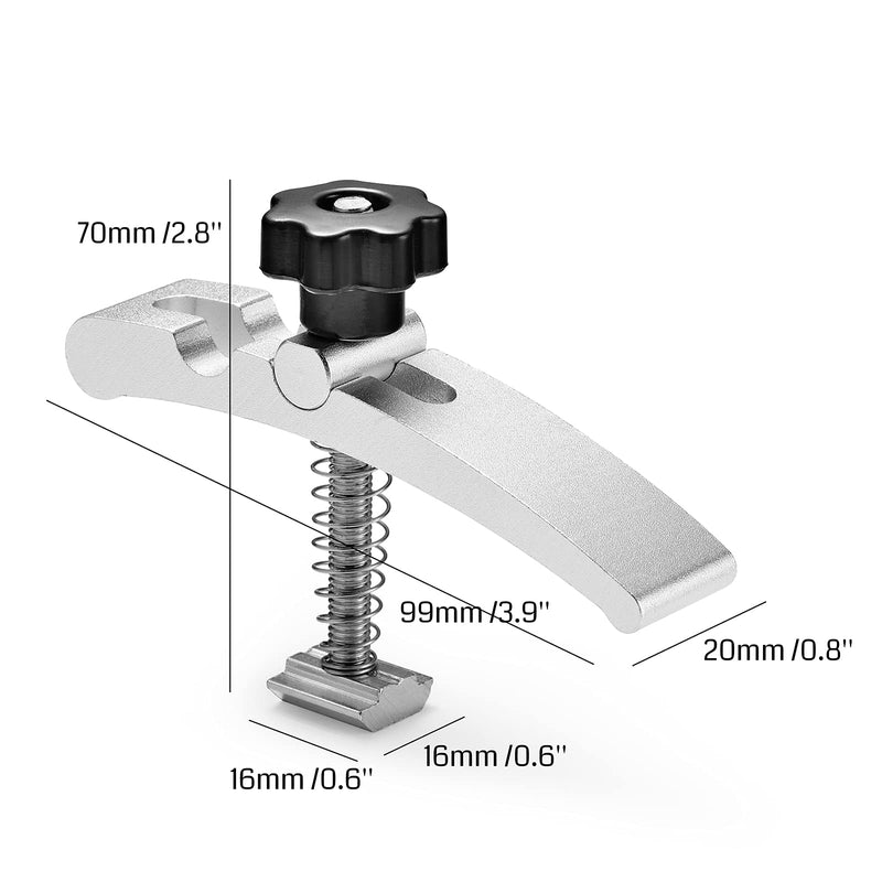 [Australia - AusPower] - Genmitsu 2PCS T-Track Hold Down Clamp Kit, for Woodworking Metalworking, Compatible with MDF Spoilboard with 6mm(0.24'') Threaded Hole and Aluminum Spoilboard for M6 T-slot Nut 16 x 16mm(0.6 x 0.6'') 