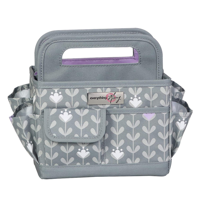 [Australia - AusPower] - Everything Mary Craft Caddy, Purple - Art Storage for Supplies & Crafts - Supply Organizers Tote for School Classroom, Office, and Home - Organization for Makeup & Nurses Purple Floral 