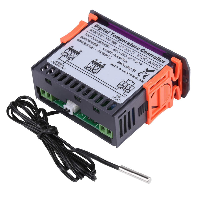 [Australia - AusPower] - STC-3000 110V-220V Touch Digital Temperature Controller Thermostat with Sensor -55 to 120 °C,Temperature Controlling for Farms Greenhous Storage Room(110-220V 30A) 