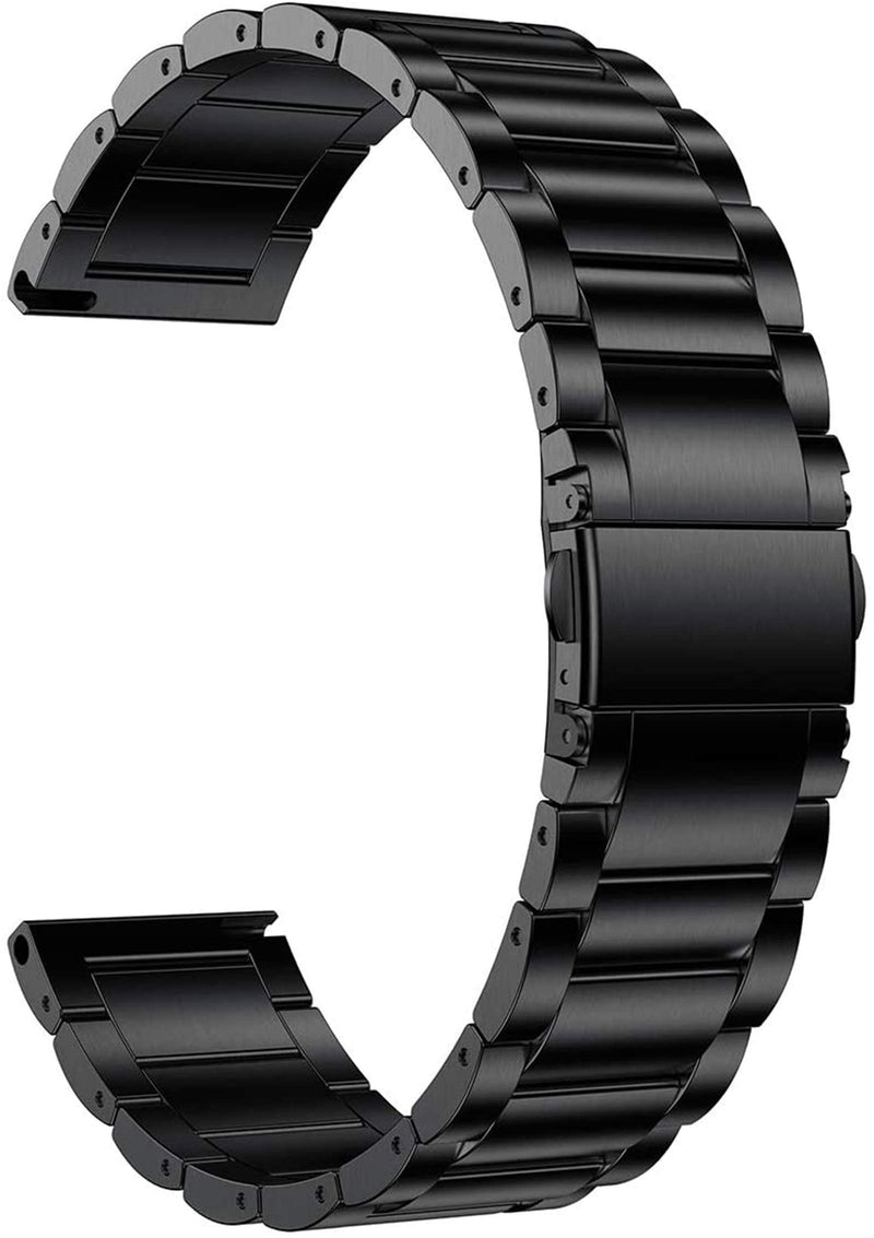 [Australia - AusPower] - Compatible for Wy ze Watch 47mm Band, Lamshaw Quick Release Stainless Steel Metal Replacement Straps Compatible with Wy ze Watch 47mm Smartwatch (Black) Black 