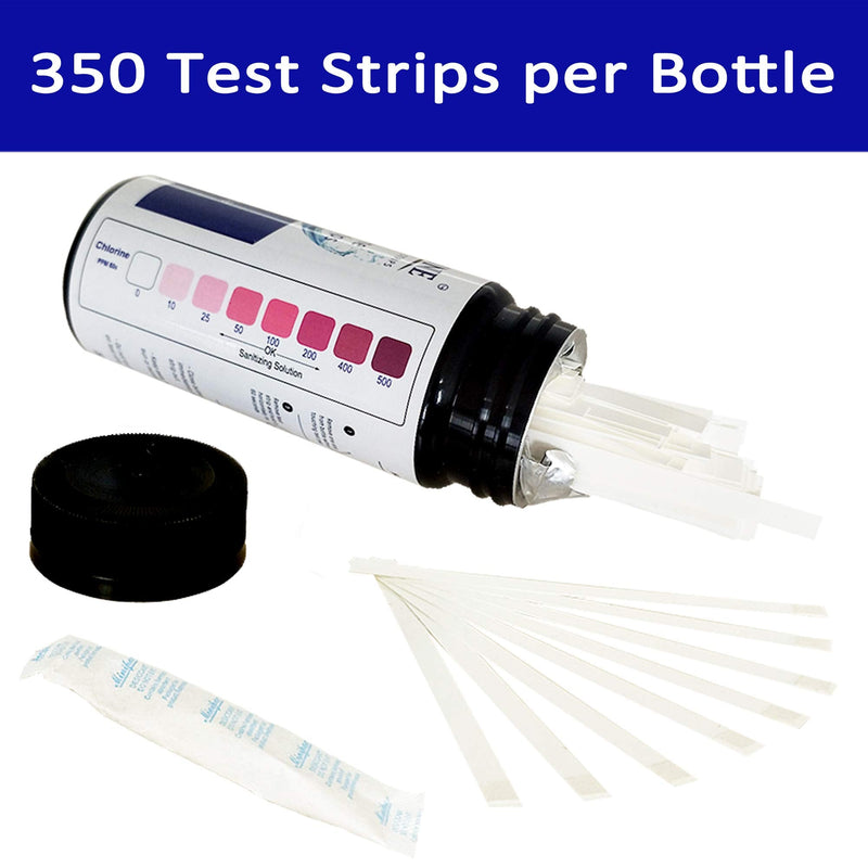 [Australia - AusPower] - 350 Strips - Chlorine Sanitizer Test Strips Food Service 0-500 ppm (Mega Pack) - Bleach Test Strips - Chlorine Test Strips for Food Service - Restaurant Test Strips - Chlorine Tester 