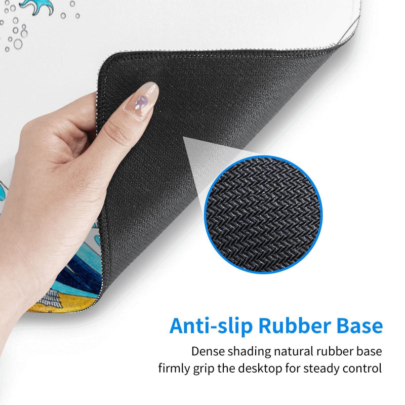 [Australia - AusPower] - Sea Wave Japanese Cool Mouse Pad Gaming XXL Full Desk Mat Extra Large Long Extended Mousepad Big Pads Table Keyboard Mat for Office Home Game 35.4 X 15.7 Inches Sea Wave Japanese Cool XXL-35.4x15.7 Inch 
