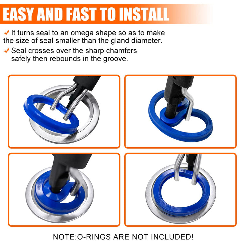 [Australia - AusPower] - Seal Twistors Install Tools - Hydraulic Cylinder Piston Seal Kit - U Cup Tool Rod Seal Installation Tool Kits - Specialty Hydraulic Repair Tools Set Universal 3 PCS Multicolored 