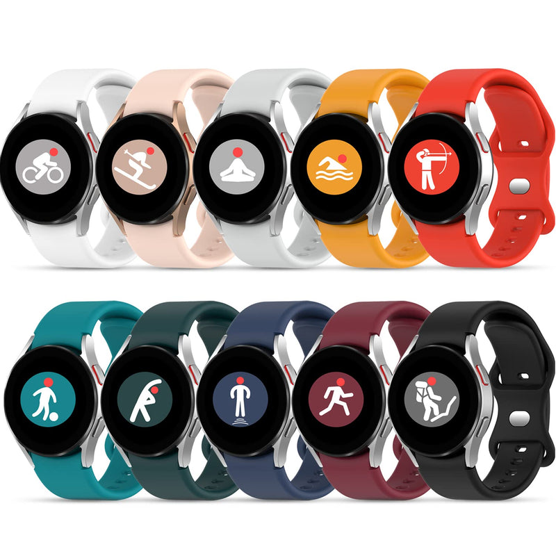 [Australia - AusPower] - AMCUTE Compatible with Samsung Galaxy Watch 4 Bands,No Gap Comfortable Silicone Band Replacement Strap Compatible for Galaxy 2021 Watch4 Classic 46mm/Classic 42mm/Watch 4 40mm 44mm Men Women (10 Colors Loop Bands) 