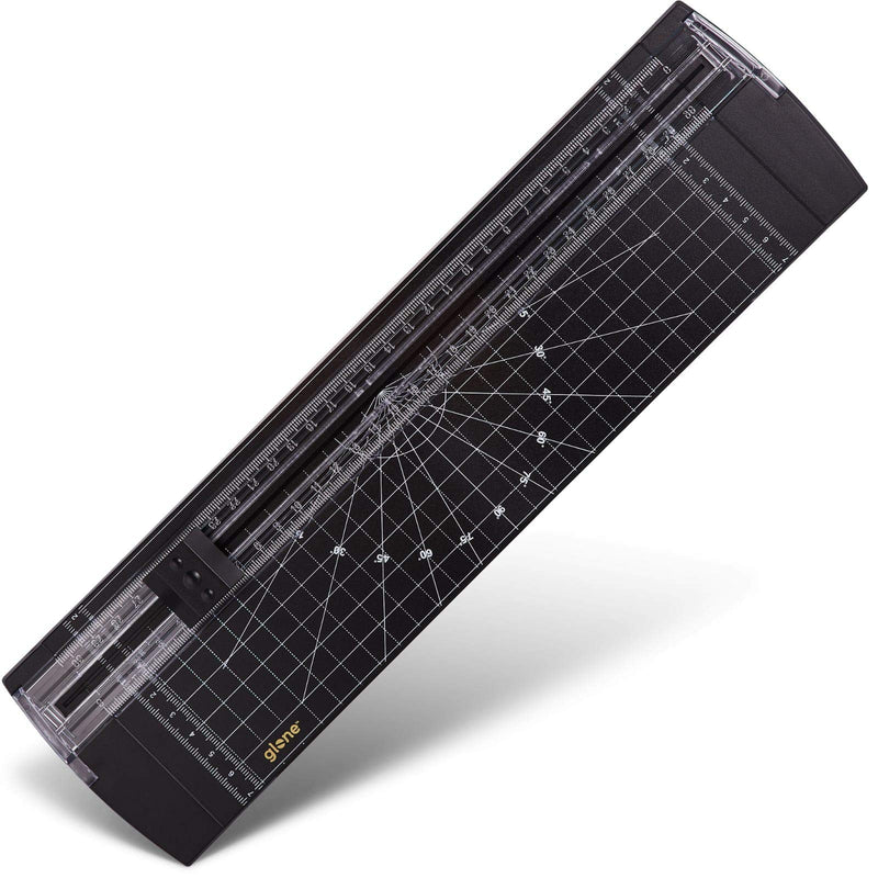 [Australia - AusPower] - Glone 12 inch Paper Trimmer, A4 Size Paper Cutter with Automatic Security Safeguard for Coupon, Craft Paper and Photos (Black) Black 