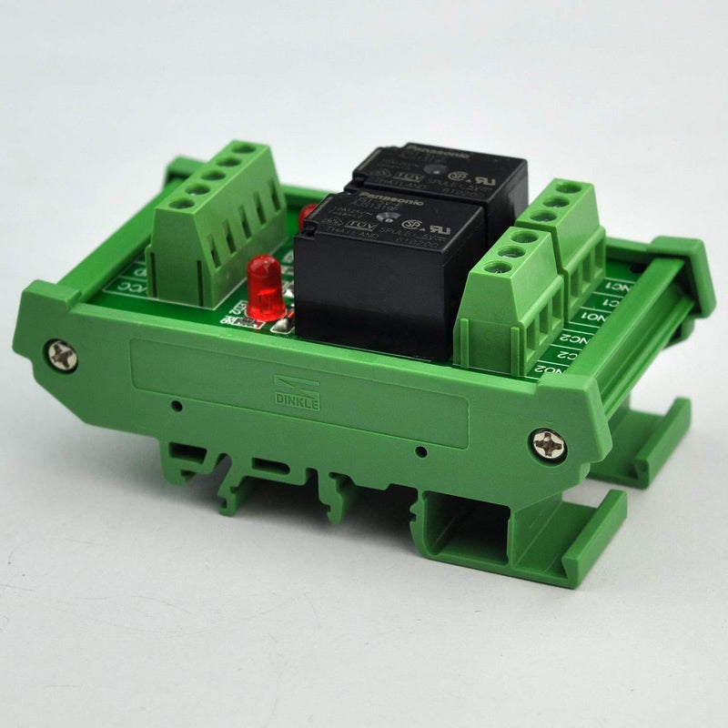 Electronics-Salon DIN Rail Mount 2 SPDT 10Amp Power Relay Interface ...