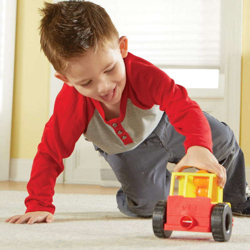 [Australia - AusPower] - Learning Resources 1-2-3 Build It! Construction Crew Toy, Bulldozer, Digger, Dump Truck, STEM, Imaginative Play, 16 Pieces, Ages 2+ 