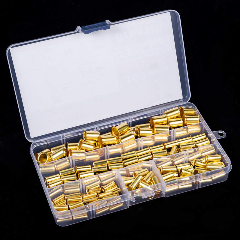 [Australia - AusPower] - Breezliy 160pcs Tube OD(1/4" 5/16'' 3/8" 1/2") Brass Compression Insert,Brass Compression Fitting Assortment Kit , Insert Tube Support Compression Sleeve Fitting 160pcs 4 Sizes Brass Compression Insert 