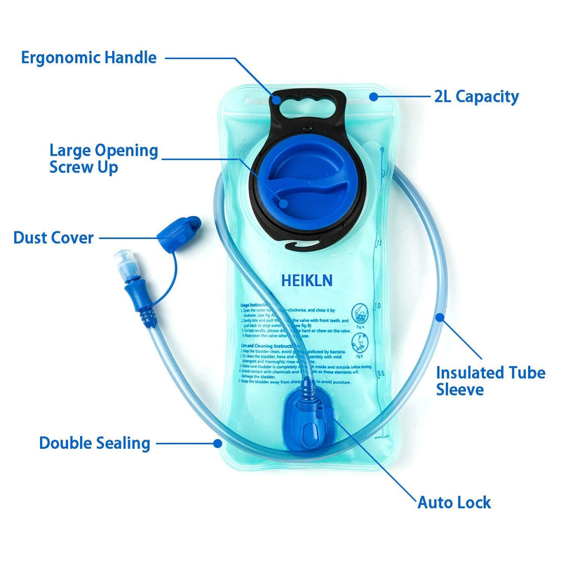 [Australia - AusPower] - Hydration Bladder 2 Liter,Leak Proof Water Reservoir, BPA Free Military Water Storage Bladder Bag Hydration Pack Replacement Easy Clean for Bicycling Hiking Camping Hunting Running 2PC Bladders 