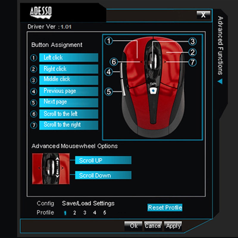 [Australia - AusPower] - Adesso iMouse S60R iMouse S60 2.4 GHz Wireless Programmable Nano Mouse (Red) 