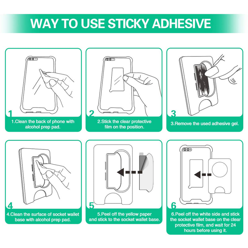 [Australia - AusPower] - Sticky Adhesive Replacement for Pops Socket Wallet Plus Base, 9pcs 3M VHB Strong Glue Sticker Pads for Cell Phone Wallet+ Case Back, Double Sided Tape for iPhone 13 12 Pro Max Mini, Samsung and More 
