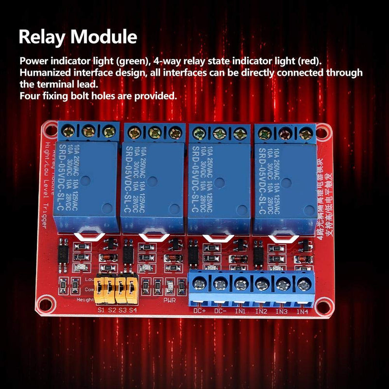 [Australia - AusPower] - 4 Channel Relay Module Board with Optocoupler High & Low Trigger Module 5V/12V/24V Optional(5V) 