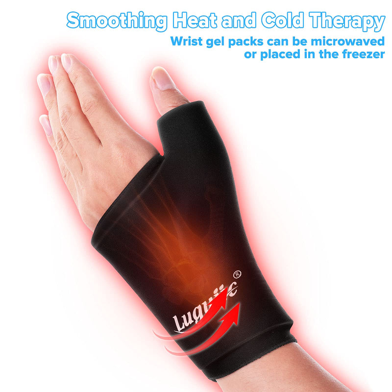 [Australia - AusPower] - Luguiic Wearable Thumb Wrist Ice Pack-Hot Cold Compress Hand Finger Ice Pack,Reusable for Injuries,Carpal Tunnel,Arthritis,Tendonitis,De Quervain's Tenosynovitis, Swelling & Bruises Small/Medium 