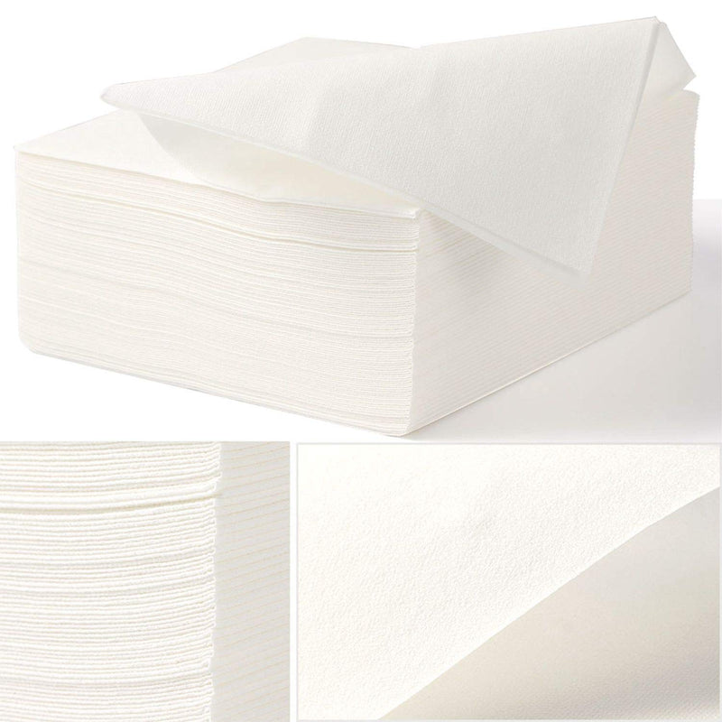 [Australia - AusPower] - LEKOCH Disposable Guest Towel Linen Feel White Weddings Napkin,Air-laid Napkins, Paper Hand Towels for Valentine's Day,Weddings, Kitchen, Parties 16" x 16" (50 Pack) 