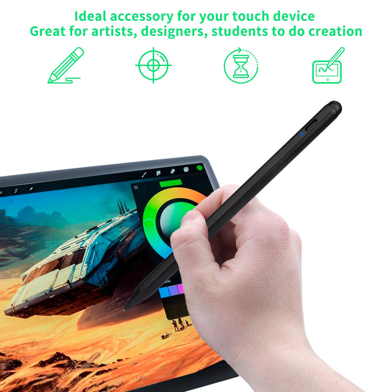 [Australia - AusPower] - Google Pixelbook Stylus Pen, Active Capacitive Digital Pencil Compatible with Google Pixelbook Stylus Pens,Good for Sketching and Note-Taking Pens with Type-C Rechargeable, Black 