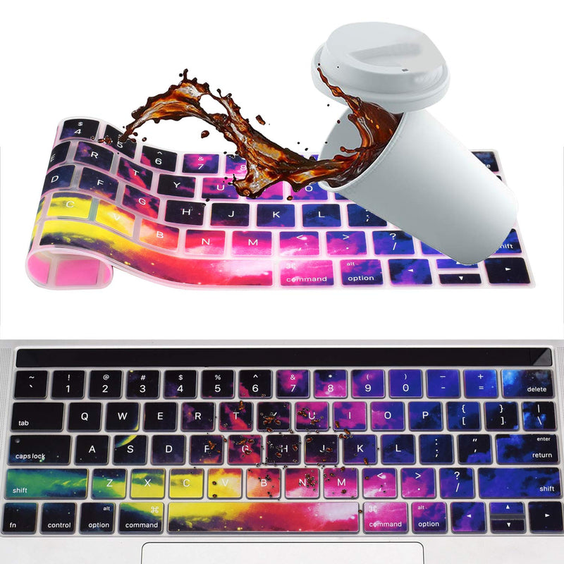 [Australia - AusPower] - Funut MacBook Pro Keyboard Cover with Touch Bar 13 inch Silicone Keyboard Skin and 15 inch Premium Ultra Thin TPU 2019-2016 (Apple Model A2159 A1989 A1990 A1706 A1707) Skin Protector - Nebula 