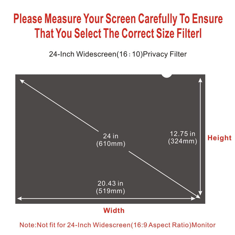 [Australia - AusPower] - Accgonon Computer Privacy Screen Filters for 24-Inch Widescreen(16:10) Monitor Privacy Screen Protector,Anti-Glare Anti-Spy Anti-Blue Scratch and UV Protection,Easy Install 24-Inch Widescreen(16:10) 