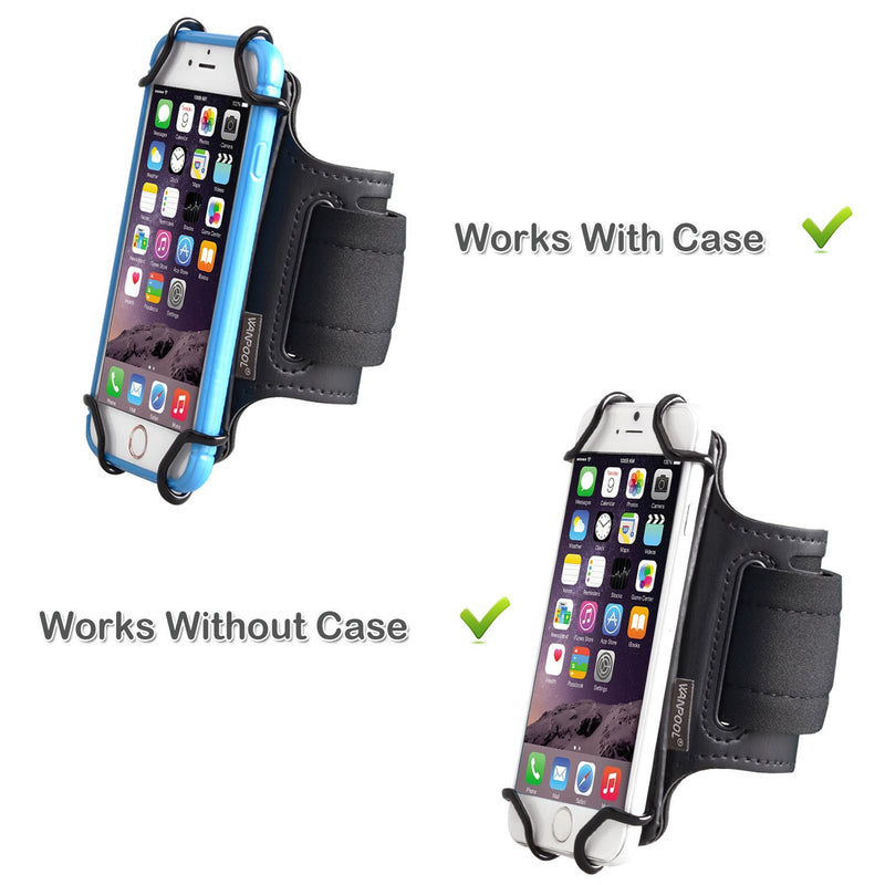 [Australia - AusPower] - WANPOOL Running Sports Armband with Key Slot Holder for 4 Inch to 5.1 Inch Cell Phones - iPhone 6 / 6S / 7 - iPhone SE - Samsung Galaxy S4/ S5/ S7 and More- (Black & Black) 