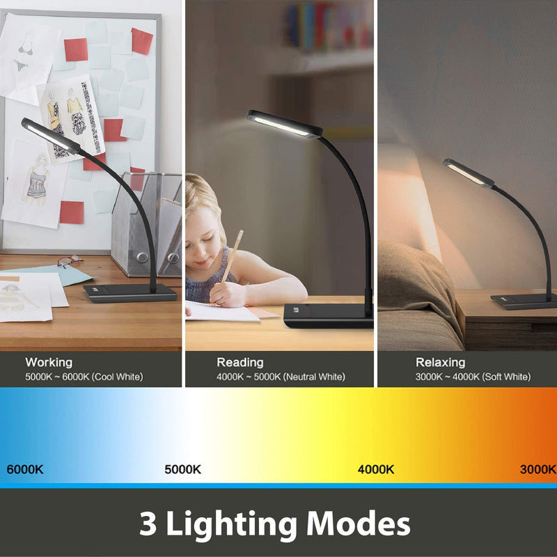 [Australia - AusPower] - TROND Eye-Care LED Desk Lamp Dimmable with Flexible Gooseneck Bundle TROND Wall Mountable Power Strip with USB 